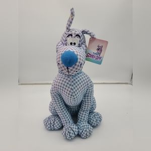Blue Gingham Checkered Scooby Doo Plush NWT